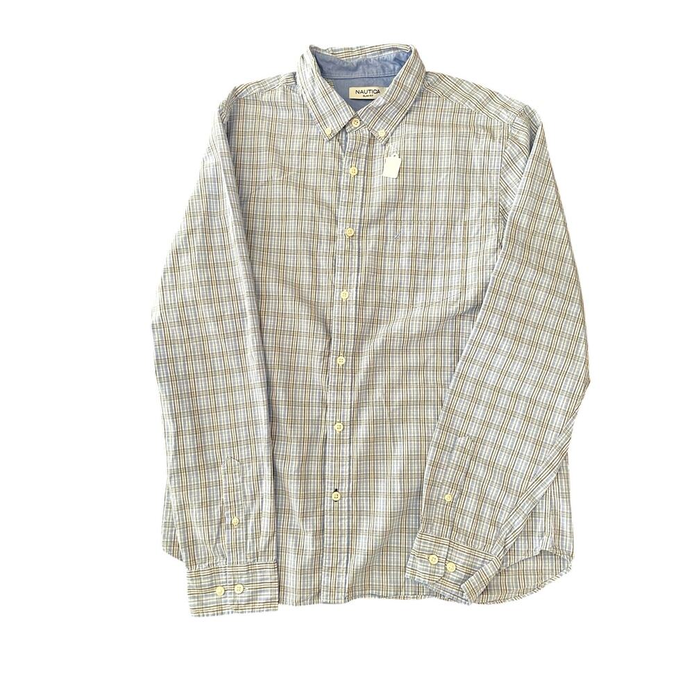 NAUTICA SLIM FIT DRESS SHIRT, SIZE LARGE